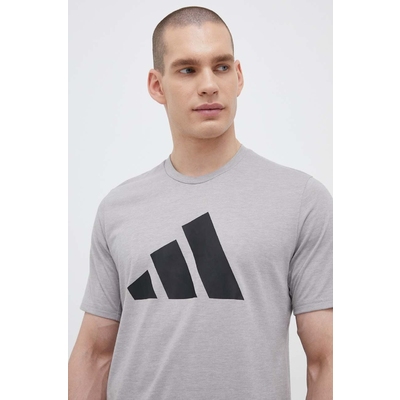 adidas Performance tricou de antrenament Train Essentials Feelready Logo culoarea gri, cu imprimeu