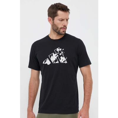 adidas Performance tricou de antrenament Training Essentials culoarea negru, cu imprimeu
