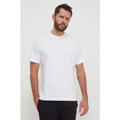 adidas tricou din bumbac barbati, culoarea bej, neted