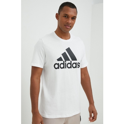 Adidas tricou din bumbac culoarea alb, cu imprimeu