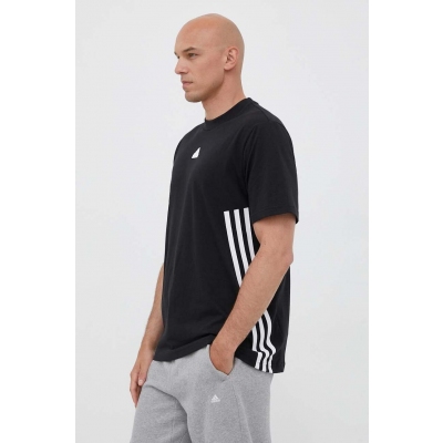 adidas tricou din bumbac culoarea negru, cu imprimeu