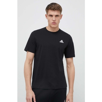 adidas tricou din bumbac culoarea negru, neted