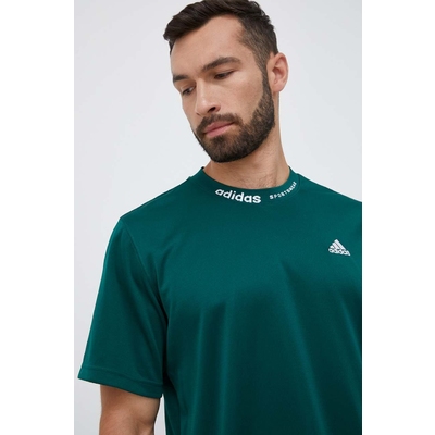 adidas tricou din bumbac culoarea verde, cu imprimeu