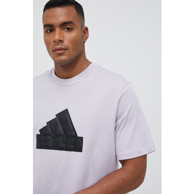 adidas tricou din bumbac culoarea violet, cu imprimeu