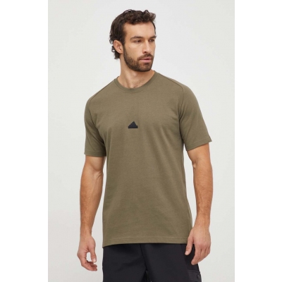 adidas tricou din bumbac Z.N.E barbati, culoarea verde, cu imprimeu