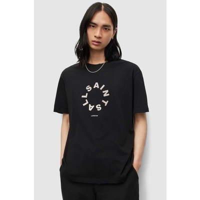 AllSaints tricou din bumbac Valence culoarea negru, cu imprimeu