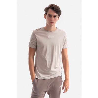 Alpha Industries tricou din bumbac barbati, culoarea bej, cu imprimeu 118529.627-cream