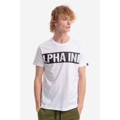 Alpha Industries tricou din bumbac culoarea alb, cu imprimeu 118511.09-white