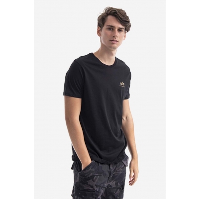 Alpha Industries tricou din bumbac culoarea negru, cu imprimeu 128507CP.380-black