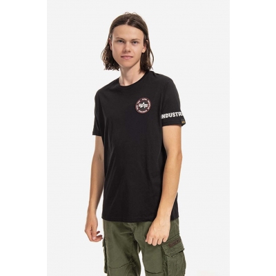 Alpha Industries tricou din bumbac culoarea negru, cu imprimeu 128534.03-black