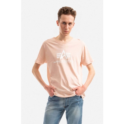 Alpha Industries tricou din bumbac culoarea portocaliu, cu imprimeu 106512.640-orange