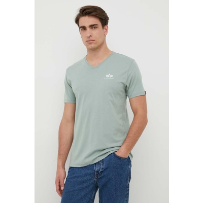 Alpha Industries tricou din bumbac culoarea verde, cu imprimeu