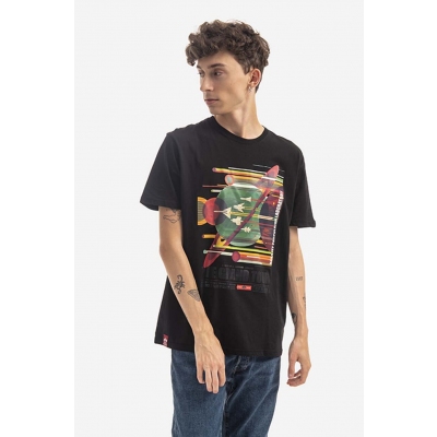 Alpha Industries tricou din bumbac x NASA culoarea negru, cu imprimeu 116504.03-black