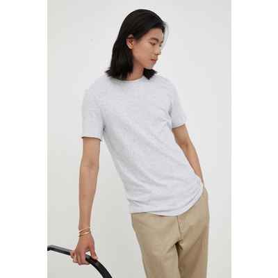 American Vintage tricou din bumbac culoarea gri, melanj