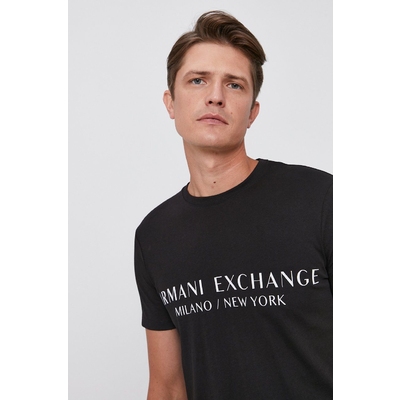 Armani Exchange Tricou bÄƒrbaÈ›i, culoarea negru, cu imprimeu