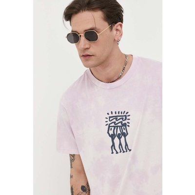 Billabong tricou din bumbac culoarea roz, cu imprimeu