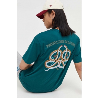 Billabong tricou din bumbac culoarea turcoaz, modelator