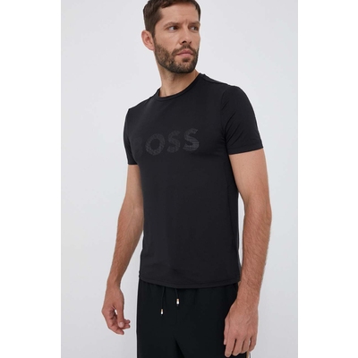 Boss Green tricou BOSS GREEN barbati, culoarea negru, cu imprimeu