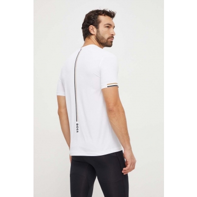 Boss Green tricou x Matteo Berrettini barbati, culoarea alb, cu imprimeu