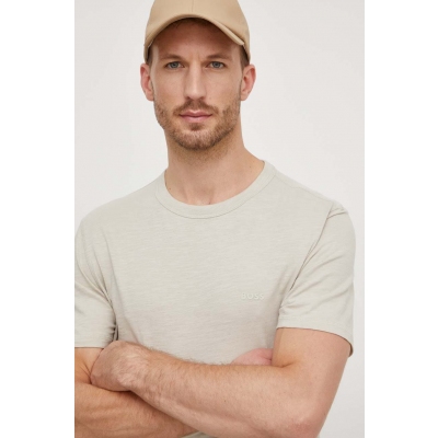 Boss Orange tricou de bumbac bÄƒrbaÈ›i, culoarea bej