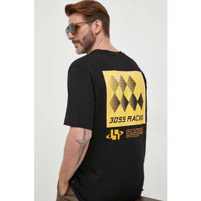 Boss Orange tricou din bumbac BOSS ORANGE culoarea negru, cu imprimeu