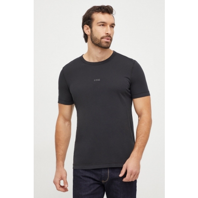 Boss Orange tricou din bumbac BOSS ORANGE culoarea negru, neted