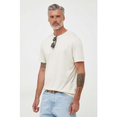BOSS tricou barbati, culoarea alb, neted