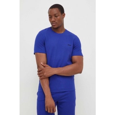 BOSS tricou barbati, culoarea violet, neted