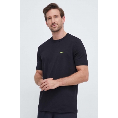 BOSS tricou BOSS GREEN barbati, culoarea negru, cu imprimeu