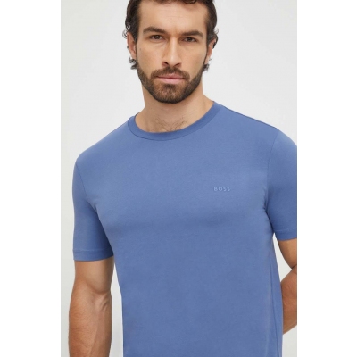 BOSS tricou din bumbac barbati, culoarea violet, neted