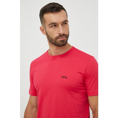 BOSS tricou din bumbac Boss Athleisure culoarea roz, neted
