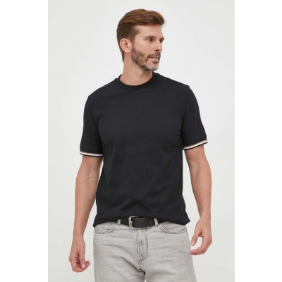 BOSS tricou din bumbac culoarea negru, neted