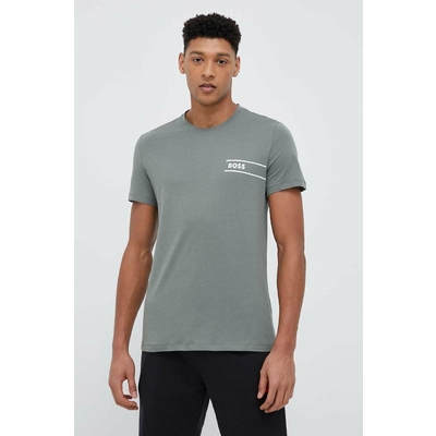 BOSS tricou din bumbac culoarea turcoaz, neted