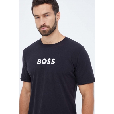 BOSS tricou lounge culoarea negru, cu imprimeu