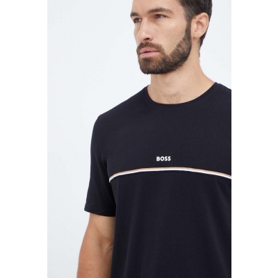 BOSS tricou lounge culoarea negru, cu imprimeu