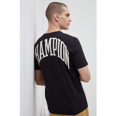 Champion tricou din bumbac culoarea negru, cu imprimeu