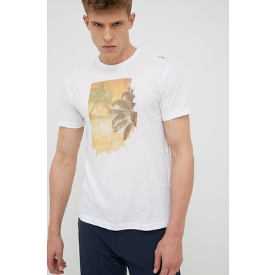 CMP tricou din bumbac culoarea alb, cu imprimeu