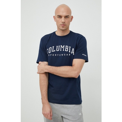 Columbia tricou din bumbac culoarea albastru marin, modelator