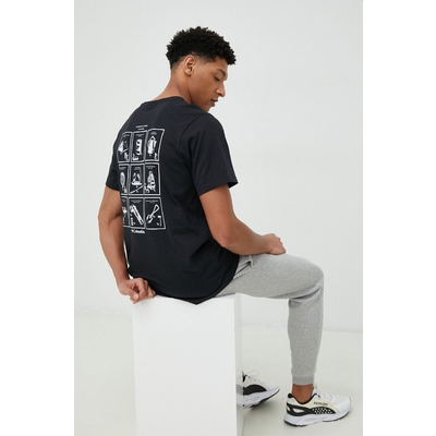 Columbia tricou din bumbac culoarea negru, modelator