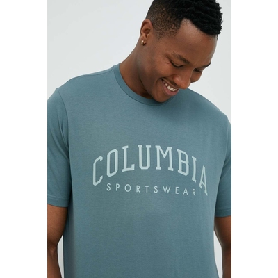 Columbia tricou din bumbac culoarea verde, modelator