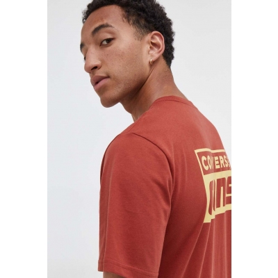 Converse tricou din bumbac culoarea rosu, cu imprimeu