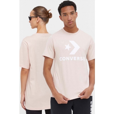 Converse tricou din bumbac culoarea roz, cu imprimeu