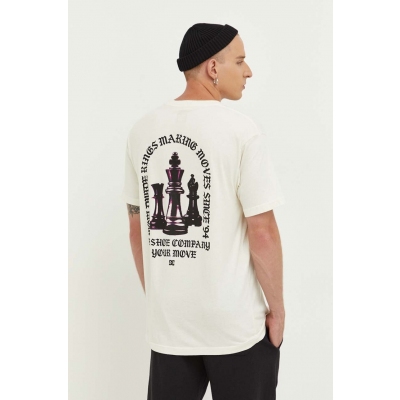 DC tricou din bumbac culoarea bej, cu imprimeu