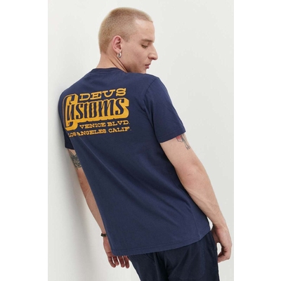 Deus Ex Machina tricou din bumbac culoarea albastru marin, cu imprimeu