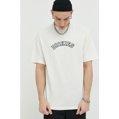 Dickies tricou din bumbac culoarea bej, cu imprimeu