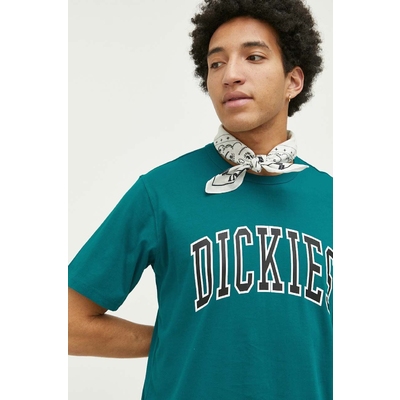 Dickies tricou din bumbac culoarea verde, cu imprimeu