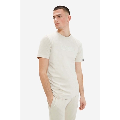 Ellesse tricou din bumbac culoarea bej, cu imprimeu