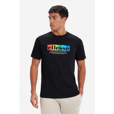 Ellesse tricou din bumbac culoarea negru, cu imprimeu SHR17634-WHITE