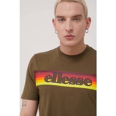 Ellesse tricou din bumbac culoarea verde, cu imprimeu SHM13822-WHITE