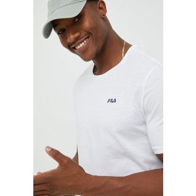 Fila tricou din bumbac culoarea alb, neted